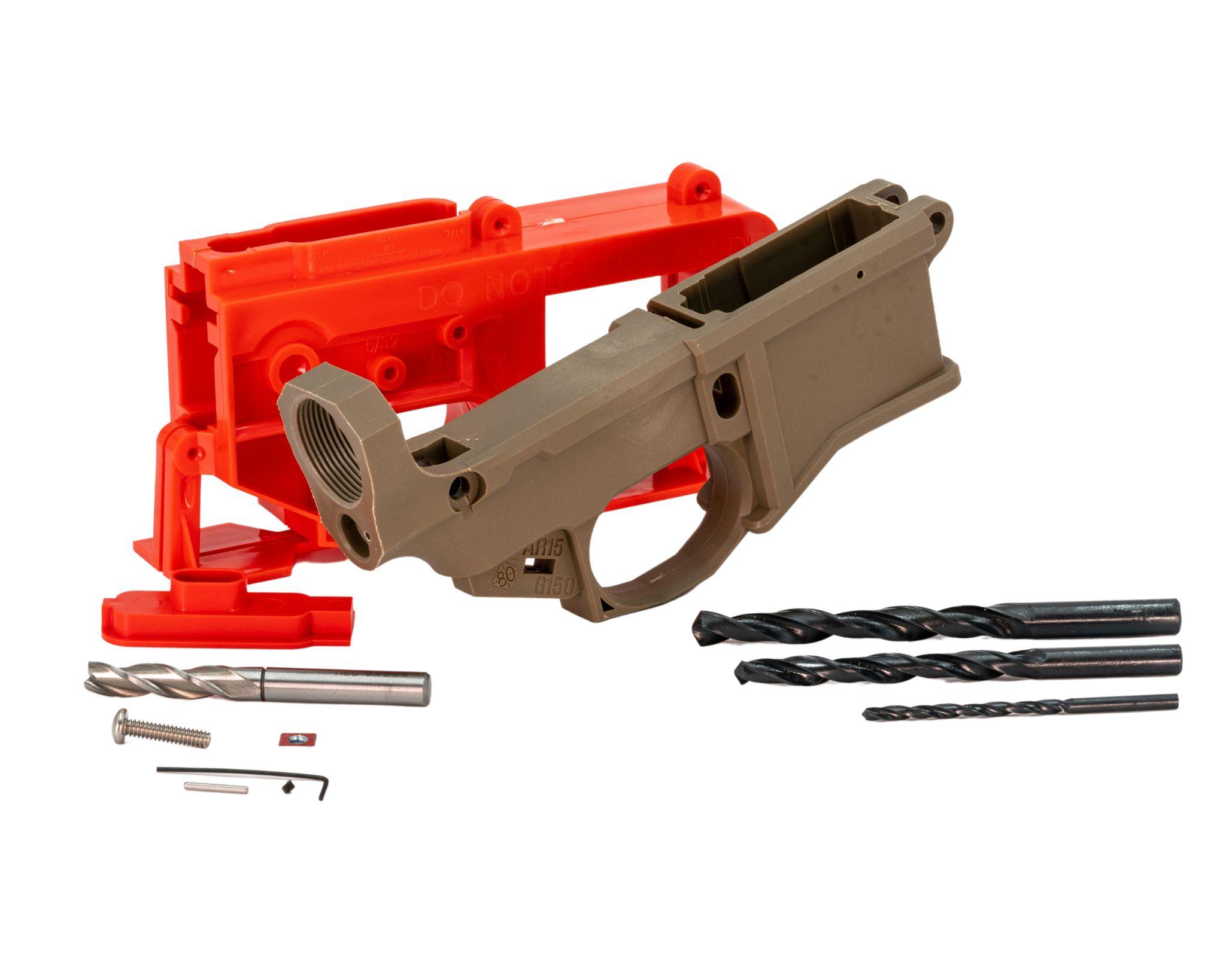 P80 G150 AR-15 80% Receiver Kit – Flat Dark Earth - polymer 80